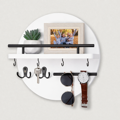 Circular Wooden Key Rack | Eco-Friendly Stylish Wall Organizer