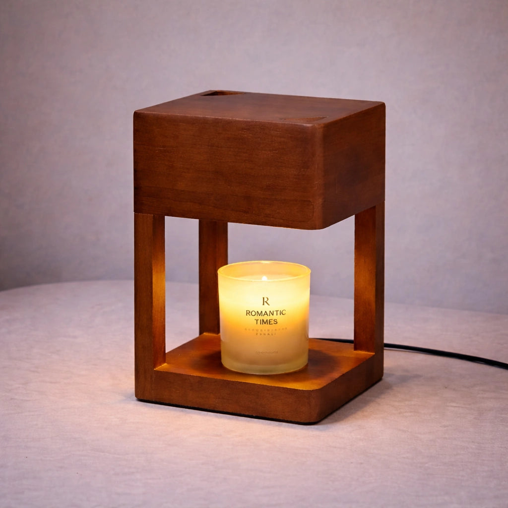 Wood Frame Candle Warmer Lamp