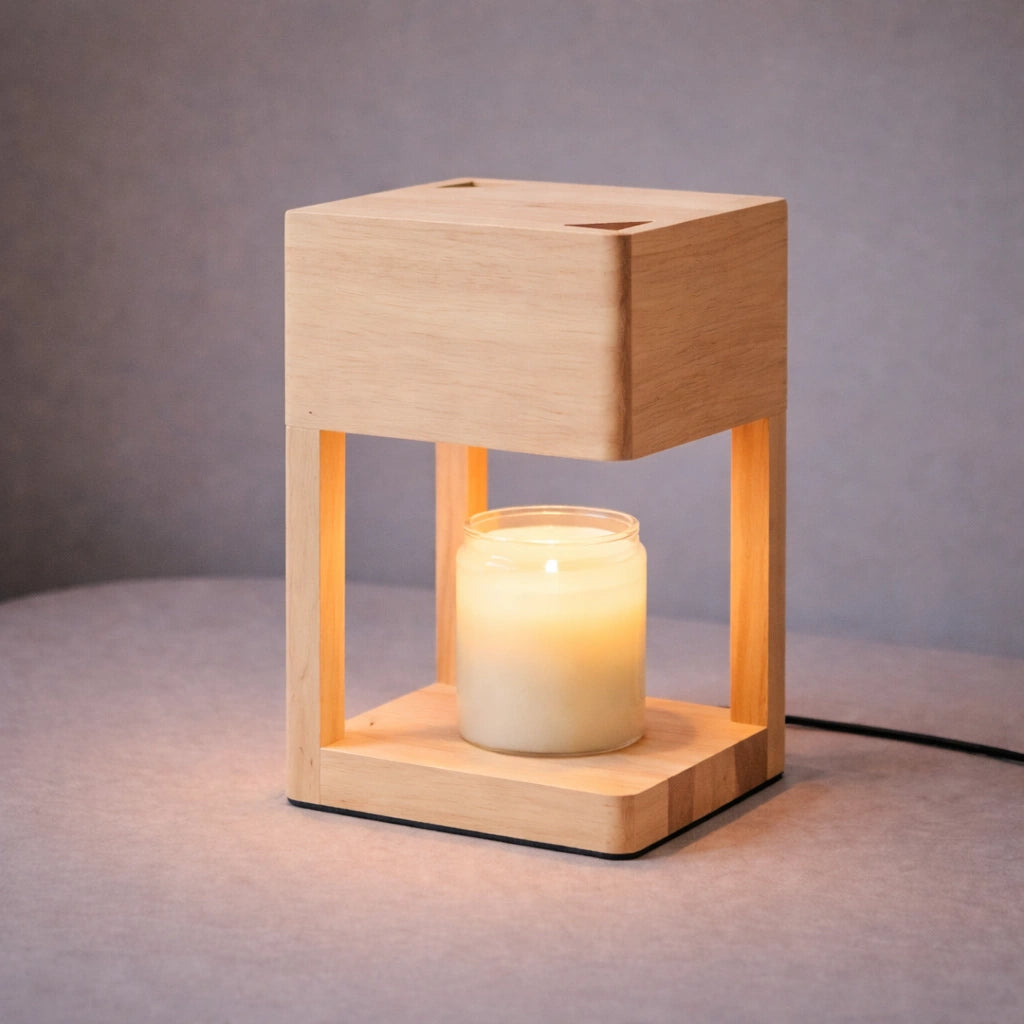Wood Frame Candle Warmer Lamp