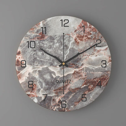 Marble Wall Clock | Modern 30cm Silent Quartz Timepiece