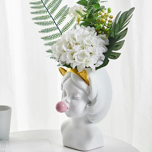Pop Art Bubble Girl Planter Vase