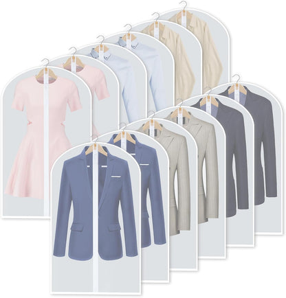 24-Pack Clear Clothes Garment Bag | PEVA Hanging Storage Covers