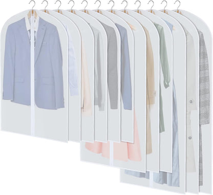 24-Pack Clear Clothes Garment Bag | PEVA Hanging Storage Covers
