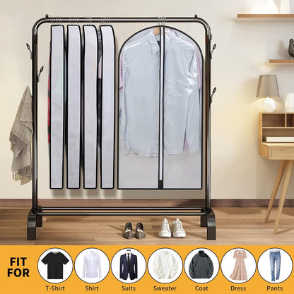 24-Pack Clear Clothes Garment Bag | PEVA Hanging Storage Covers