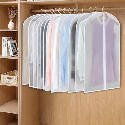 12-Pack Clear Clothes Garment Bag | PEVA Hanging Suit Storage