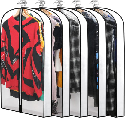 24-Pack Clear Clothes Garment Bag | PEVA Hanging Storage Covers