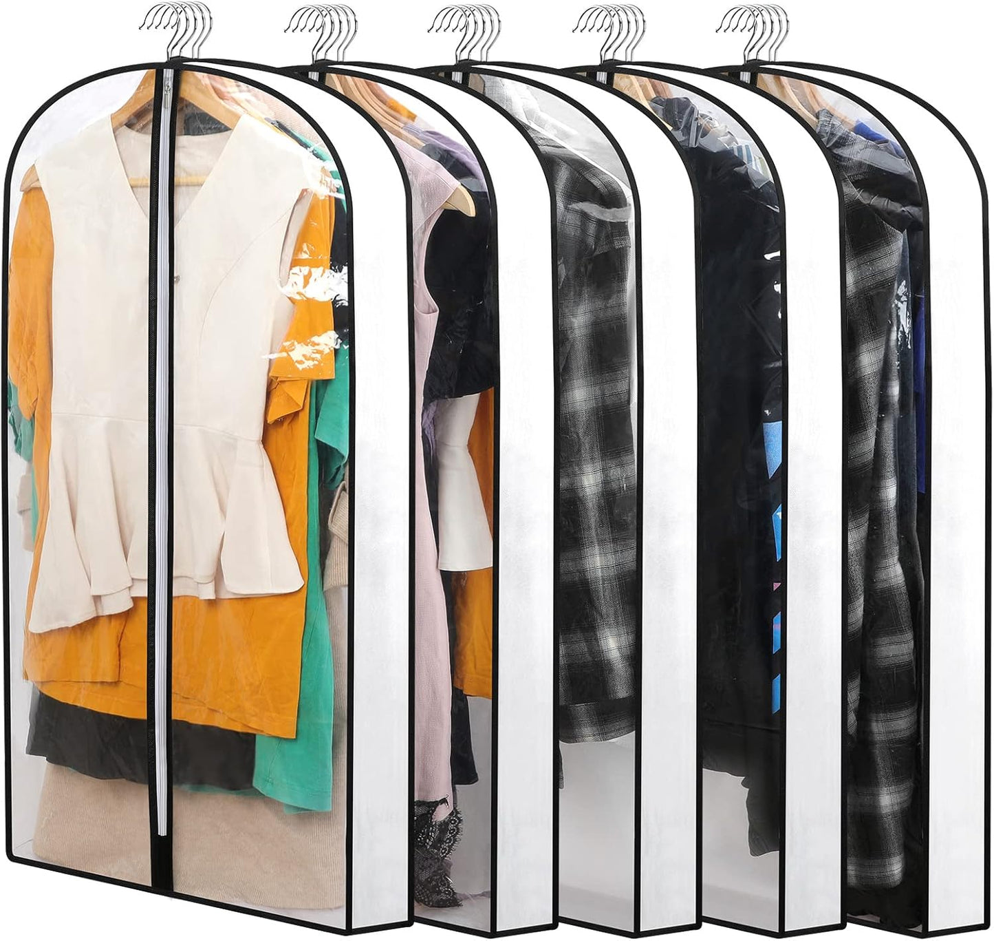 24-Pack Clear Clothes Garment Bag | PEVA Hanging Storage Covers